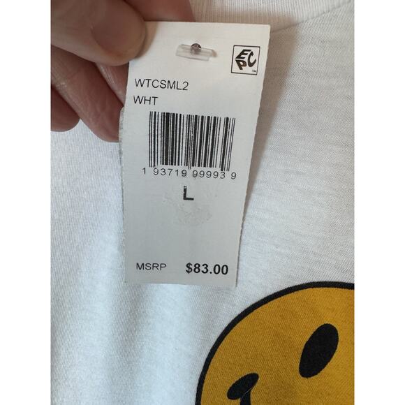 Aviator Nation SMILEY 2 BOYFRIEND TEE - WHITE Womens Sz L NWT $83 - Picture 5 of 11